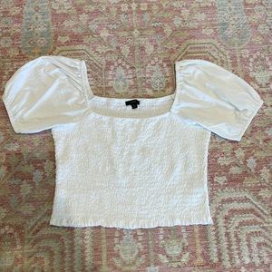 JCREW smocked broken in jersey top
